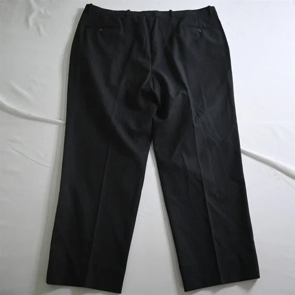 Versini 47R 48R 42x30 Black Striped 100% Wool Mens Jacket Pants Suit